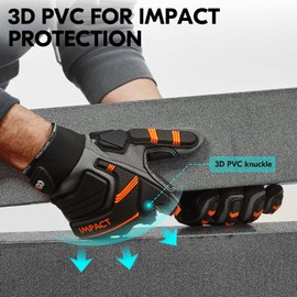 Vgo... Safety Work Gloves,Mechanics Gloves,Impact Gloves,Anti-Vibration Gloves,Rigger Gloves,Heavy Duty(SL9792IP,Gray,XL,1Pair)