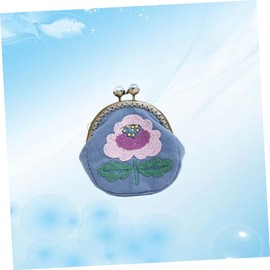 COHEALI 1 Set Handmade Embroidery Starter Kit DIY Purse Clutch Bag with Wool Needle Accessories for Beginners Single Flower Design for Women