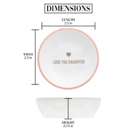 Pavilion - Love You Daughter - 2.5" Mini Jewelry Dish Keepsake Catchall Desk Tray from Mom Dad Parents