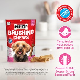 Milk-Bone Original Brushing Chews 48 Mini Daily Dental Dog Treats Scrubbing Action Helps Clean Teeth