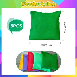 Bean Bags, Pack of 5 Cornhole Bags, Colourful Bean Bags, Throwing Bag Set for Children, Bean Bags Throwing Toss Game, Colourful Bean Bag for Outdoor Gardens Juggling Game, 7 x 7 cm