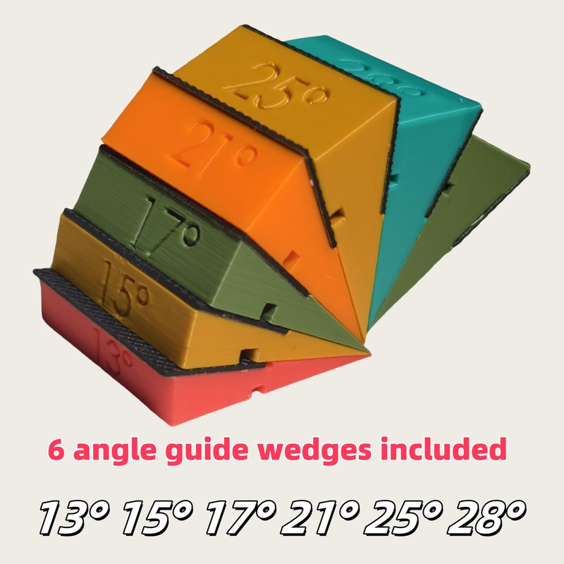 Angle guiding maintaining guide wedges 13° 15° 17° 21° 25°