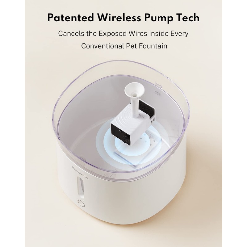Homerunpet Cat Water Fountain Wireless Pump 3rd Compatible with Model