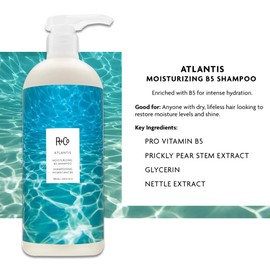 R+Co Atlantis Moisturizing B5 Shampoo and Conditioner Set (1 Liter) + High Dive Deluxe Sample | Moisture + Hydration + Shine | Vegan + Cruelty-Free |