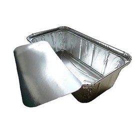D&W Fine Pack A86 2 lb. Aluminum Foil Loaf/Bread Pan Tins w/Foil Board Lid (Pack of 25 Sets)