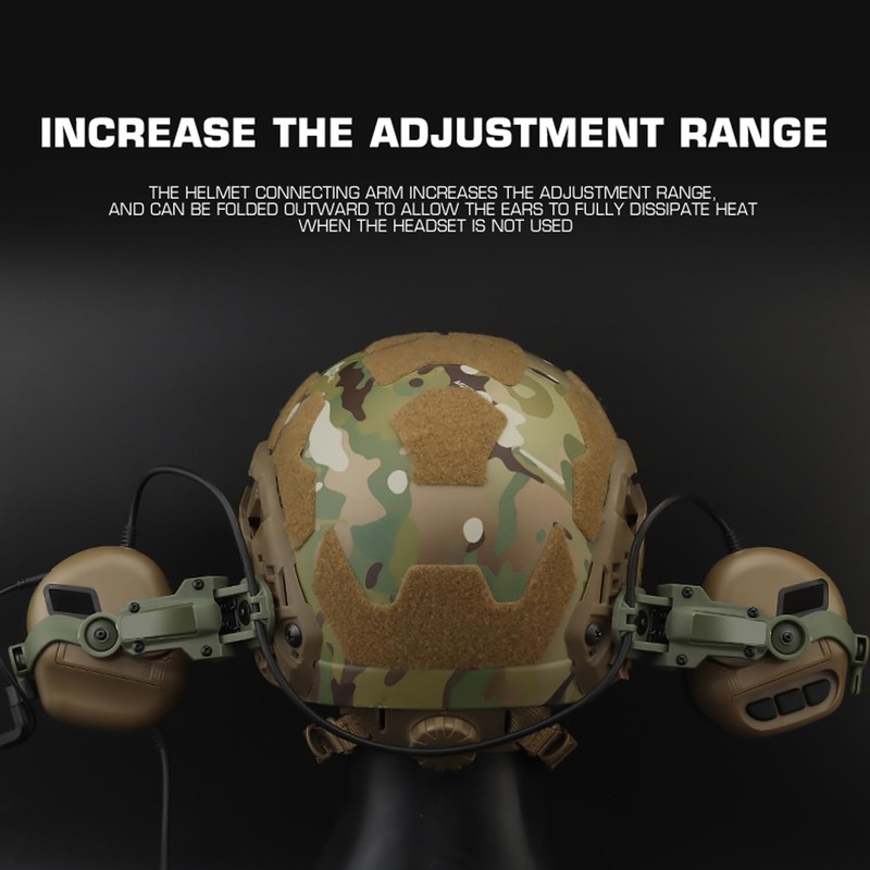 Fast Helmet ARC Rail Adapter Tactical Pickup Headset Suspension Headphone