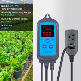 INKBIRD Humidity Thermostat Mushroom Ventilation Humidifier Curing Meat Grow Room Tent