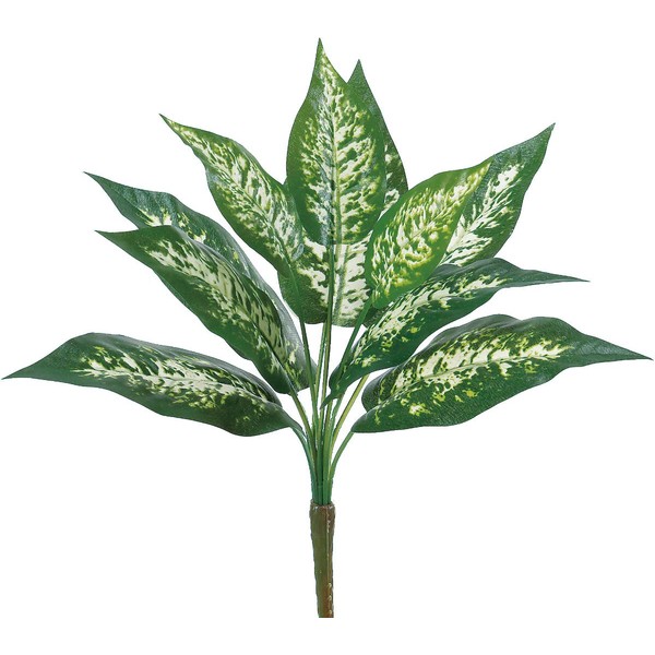 ASCA Artificial Flower Defenbachia Bush Varigate Green Total Length: 11.0
