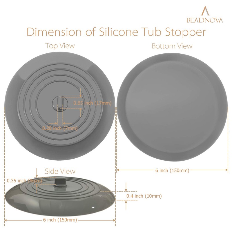BEADNOVA Bathtub Water Stopper Tub Drain Plug Silicone Tub Universal