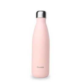 Qwetch - Insulated Flask Pastel Coloured Thermos Flask - Pink 500 ml - Cold for 24 Hours and Warm for 12 Hours - Leak-Proof, BPA-Free & Reusable