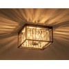 LumFurn 4-Lights K9 Crystal Ceiling Light, Close to Ceiling, 2-Tier