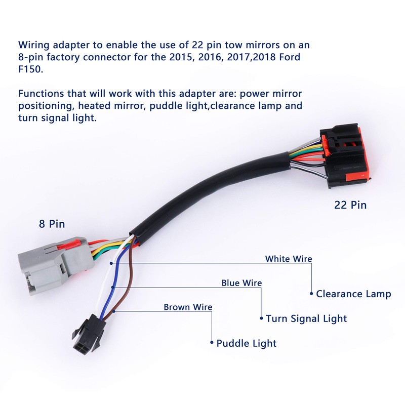 2X Conversion Harness Adapter Wiring Connector 8 pin to 22