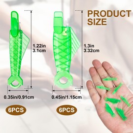Alpinleux 12 Pcs Fish Type Sewing Machine Needle Threader, Needle Threader for Sewing Machine, Sewing Machine Threader, Needle Threaders for Hand Sewing (Green)