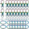 SUNNYCLUE 1 Box 75Pcs 25 Sets Swivel Clasp Hooks Rainbow