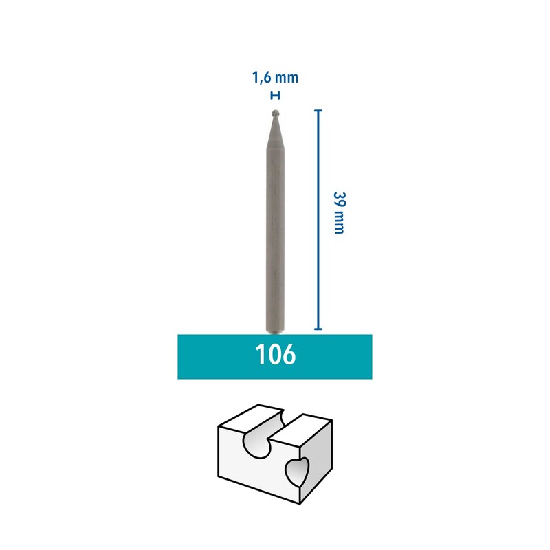 Dremel 106 Engraving Cutting Bit Multipack - 3x Ball-shaped Engraving