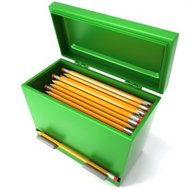 Pencil Dispenser Holder Green Stainless Steel Dispenser for Pencils with 6 Beautiful stickers for Decoration Metal Pencil Dispenser for Classroom Home Office Teachers Students (Pencils Not Included)