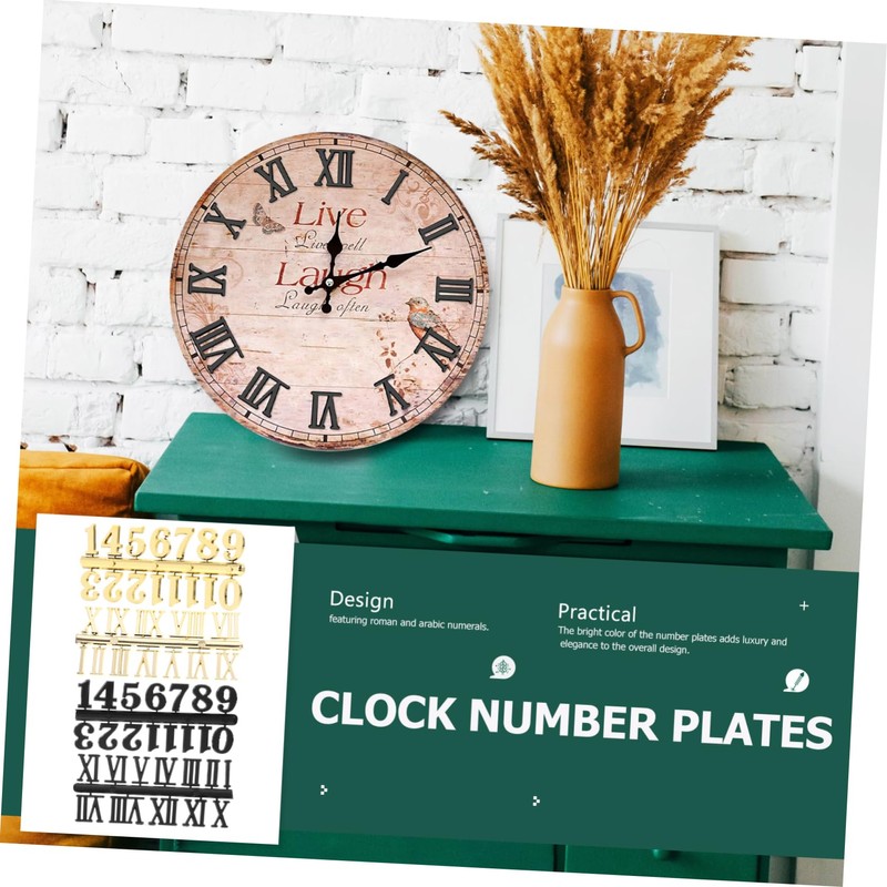 TEHAUX 4 Sets DIY Clock Numbers of Roman Arabic Style