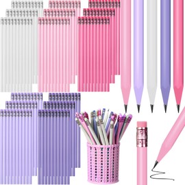 Cholemy 120 Pcs Happy Birthday Pencils Bulk Colorful #2 HB Pencils with Top Eraser Unsharpened Decorative Birthday Pencils for Teachers Classrooms Reward Birthday Party Supplies(Pink,Macaron)