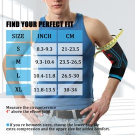 NuCamper Elbow Support with Strap Men Women Tennis Elbow Golfer's Elbow Compression Bandage Non-Slip Bandage for Tendonitis, Arthritis, Joint Pain, Strength Sports, Tennis, Golf