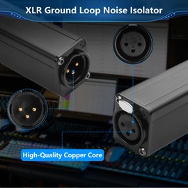 CERRXIAN XLR Ground Loop Noise Isolator,Hum Eliminator,XLR Male to Female Passive Isolation Transformer,Noise Filter Canceller Eliminates Ground-Loop Hum for Studio, Home or Stage Use