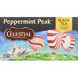Celestial Seasonings Black Tea, Peppermint Peak, Contains Caffeine, 20 Tea Bags (Pack of 6)