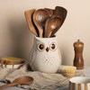 SOCOSY Owl Ceramic Kitchen Utensil Holder For Countertop, Cooking Utensil