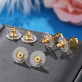 Formulen 925 Sterling Silver Locking Earring Backs Replacements, 18K Gold Earring Backs Replacements for Studs Heavy Droopy Earrings Hypoallergenice No-Irritate Secure Earring Backs for Adults G