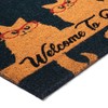 Notrax Welcome Cats, Vinyl-Backed Natural Coir Doormat, Entry Mat for