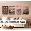 Pink Halloween Gothic Skull Wall Decor, 8x10 Set of 4
