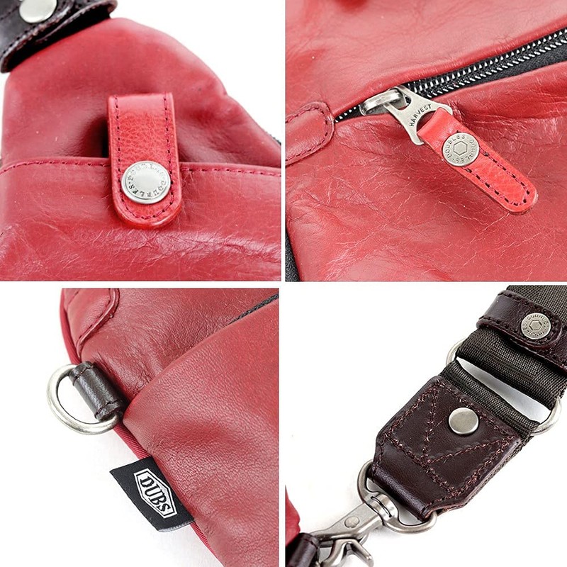 Doubles JMO-7450 Men's Body Bag, One-Shoulder Style, Genuine Leather, Small,