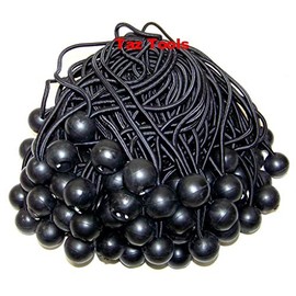 100pcs 9" Black Ball Bungee Bungie Cord Heavy Duty Canopy Tarp Tie Downs Straps