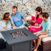 Nestl Outdoor Propane, Rain Lava Rocks Patio Fire Pit Table