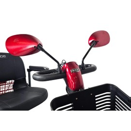 Rear View Mirror Pair For Most Pride Mobility Scooters (Only Works With Scooters With Screw Holes On the Tiller) COLOR: RED