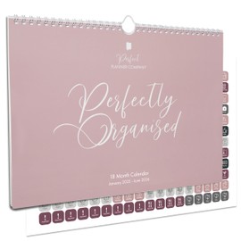 Wall Calendar 2025-2026 with Stickers. Month to View, January 25 to June 26 (18 Month) Family, Couples & Personal Calendar Organiser. Compact A4 Landscape. By Perfect Planner Company. (Dusky25-26)