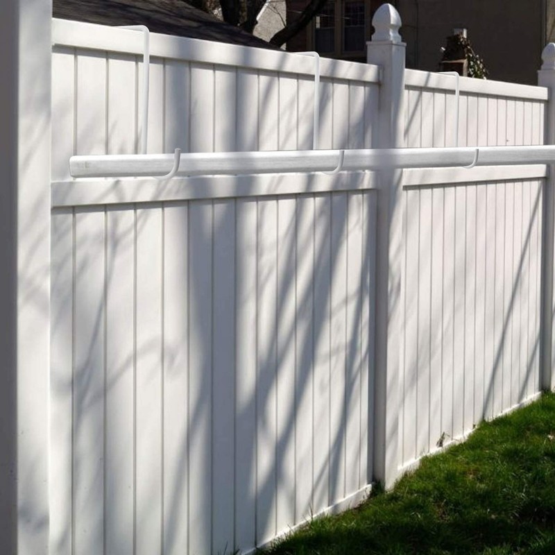 DINGEE Vinyl Fence Hooks 2x6 inch, Patio Light Hangers -