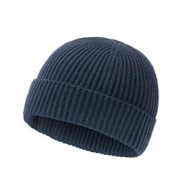 Zylioo XXL Brimless Beanie Hats for Big Heads Large Docker Cap Trawler Fisherman Watch Caps Oversized Knitted Winter Cuffed Hats