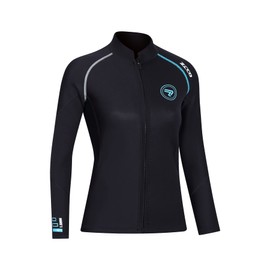 Wetsuit Top Women's 1.5mm Neoprene Wetsuits Jacket,Front Zipper Long Sleeves Diving Suit for Swimming,Snorkeling,Scuba Diving,Surfing(WM-L)