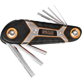 RICHMANN Folding Holder Allen Key 8 Pieces (1.5-8 mm) Made of Cr-V Steel - Portable, Foldable Allen Key for Bicycle Screwdriver for Allen Screw (H1.5 H2 H2.5 H3 H4 H5 H6 H8) - Allen Key Set