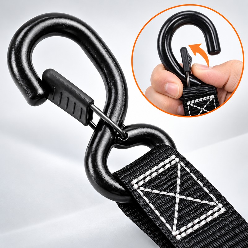 Ratchet Tie Down Straps for Cargo Securing – 4-Pack Heavy-Duty