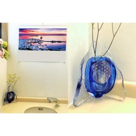 AURA Gemstone Flower of Life Seal, Large Stickers, Amulet, Purification, Good Luck, 2.2 inches (56 mm), Gold Color (1 Sheet, 6 Sheets), 4 Sheets Included