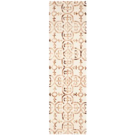 SAFAVIEH Dip Dye Collection Runner Rug - 2'3" x 6', Ivory & Camel, Handmade Moroccan Watercolor Wool, Ideal for High Traffic Areas in Living Room, Bedroom (DDY711E)