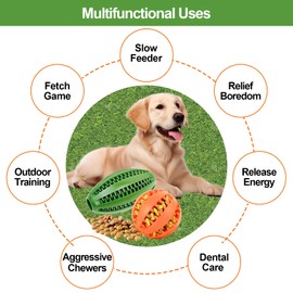 Proxima Direct Dog Toy Balls for Large Dogs, 2 Pack 7cm/2.75" Dog Chew Toys for Slow Feeding Teeth Cleaning, Interactive Pet Ball Toy for Training Fetch Game Relieve Boredom Durable Outdoor Indoor