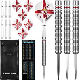 Designa D0731 Patriot | 22g Premium 90% Tungsten Straight Barrel National Flag Darts, Northern Ireland, Silver