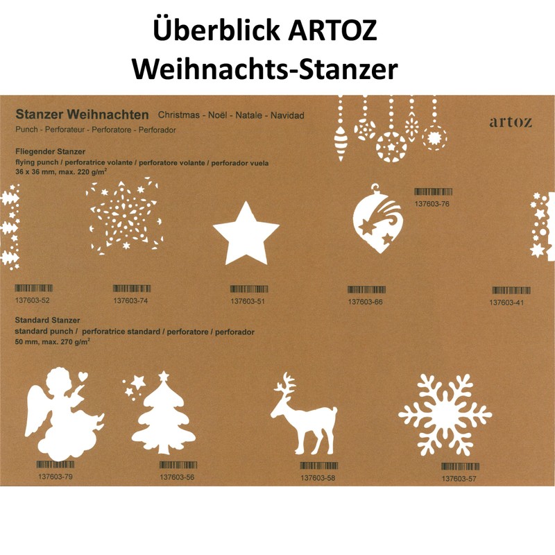 Artoz Flying Punch, Free Position, Card Punch, "Christmas Trees" -