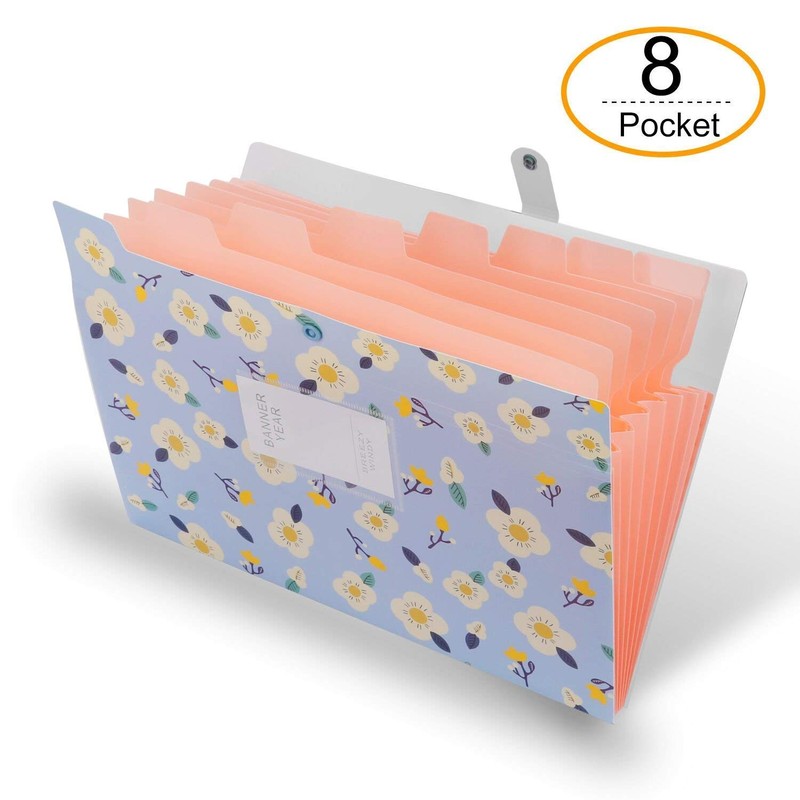 OffiConsent A4 Floral Expanding File Folder 8 Pockets A4 Plastic