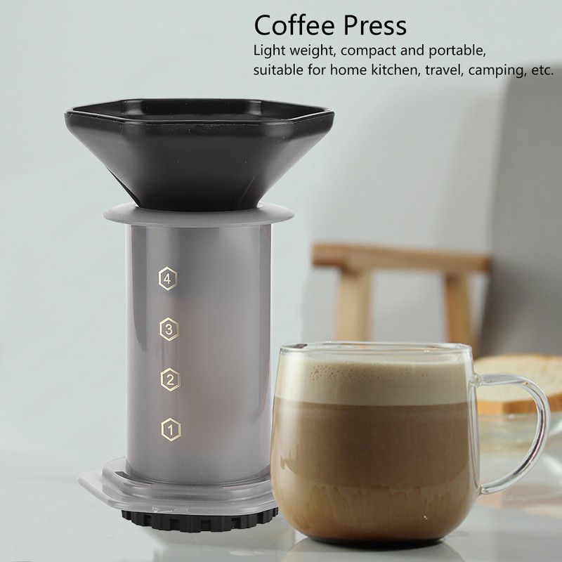 Portable Integrated Coffee Press Maker with 400Pcs Filter Paper for