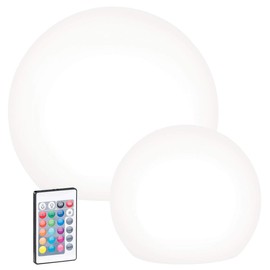 Lunartec Solar Light Ball: Set of 2 Solar LED Light Balls with Remote Control, Diameter 20 cm + Diameter 30 cm (LED Balls, LED Solar Ball Garden, Mood Light)
