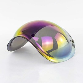 Yusat Motorcycle Helmet Visor Jet Helmet Visor Motorcycle Helmet Bubble Visor Bubble Shield Motorcycle Helmets Accessories (Rainbow)