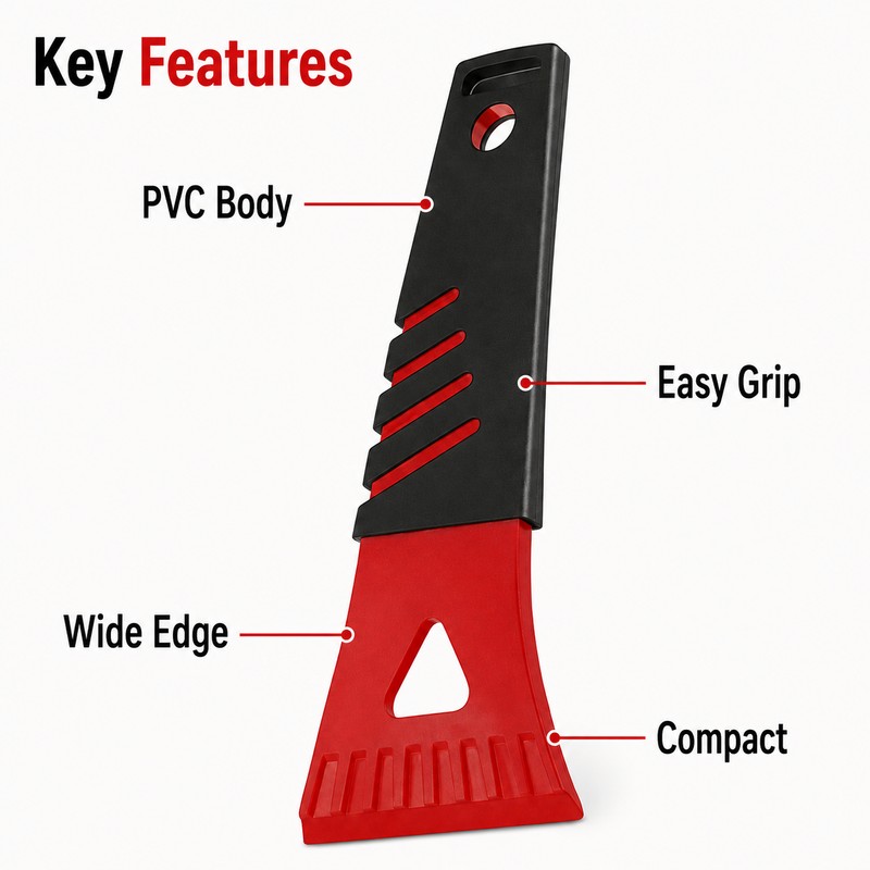 Heavy-Duty PVC Ice Scraper for Frost Removal - Manual Defrost