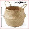 Casafield Seagrass Belly Storage Basket Planter with Handles - Large,